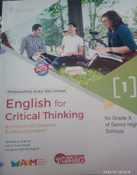 Image of ENGLISH FOR CRITICAL THINKING ( 1 ) GRADE X
