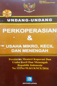 Image of Undang-Undang Perkoperasian & Usaha Mikro ,Kecil, dan Menengah